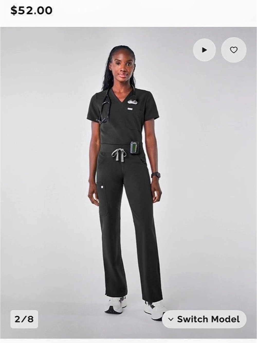 FIGS Kade Cargo - Black - Medium Tall